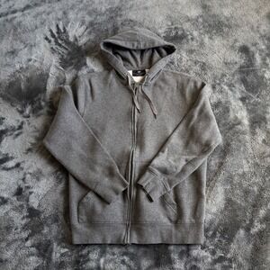 H&M Gray Full Zip Hoodie Regular Fit Fleece Lined Sweatshirt Womens Medium